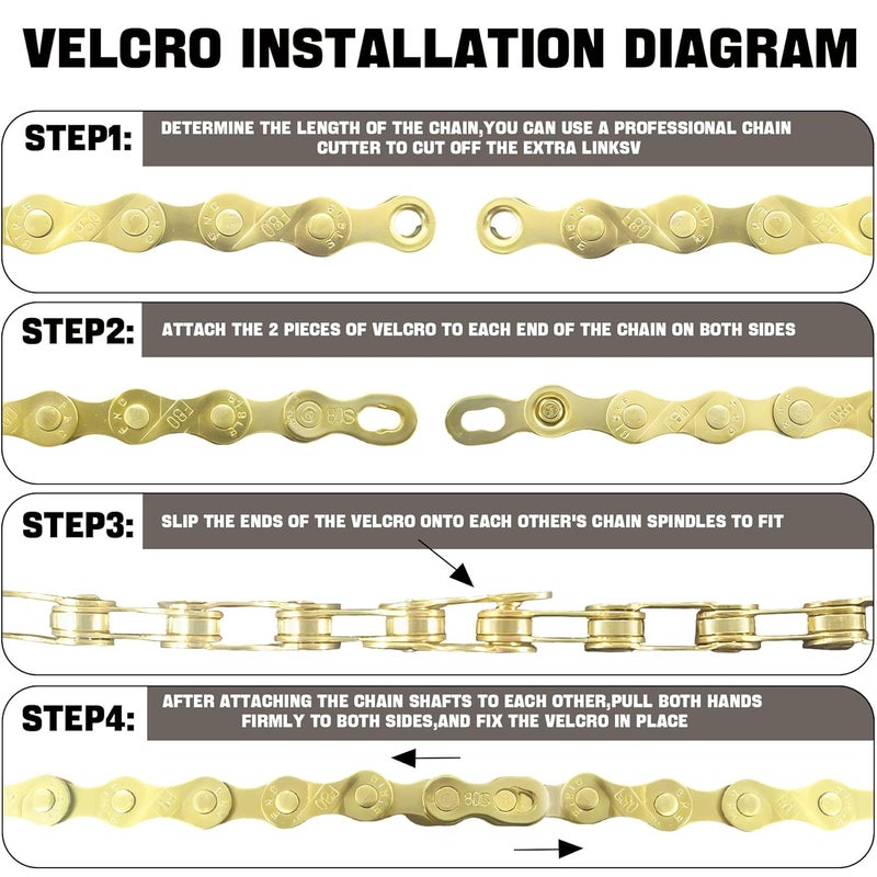 RainFlowwer 6/7/8/9/10/11/12 Speed Bike Chain – High-Strength, Durable & Smooth-Shifting for Road/Mountain Bikes (Gold-6/7/8-Speed) - Image 4